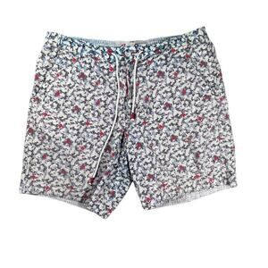 Robert Graham Board Shorts Sz 36 Classic Fit Floral Swimwear Unlined Seersucker